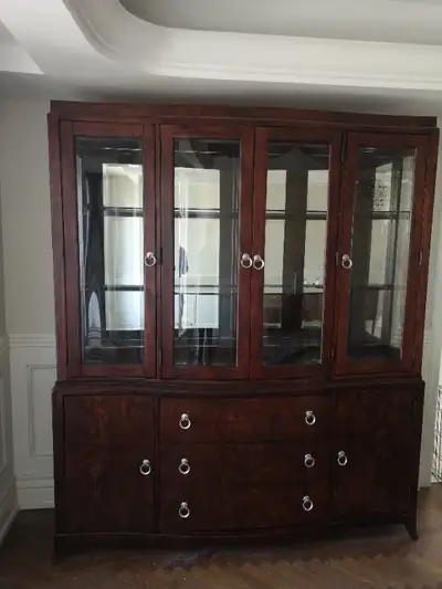 China cabinet buffet hutch burl Thomasville Bogart, View more