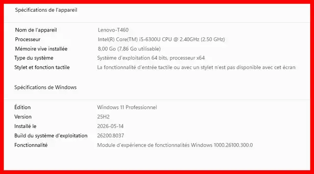 Ordinateur portable Lenovo T460 - Intel® Core™ i5-6300U CPU @ 2, in Laptops in Saguenay - Image 6