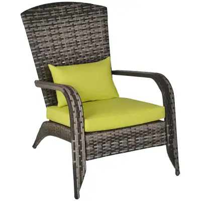 Patio Wicker Adirondack Chair, Outdoor PE Rattan Fire Pit Chair,, View more