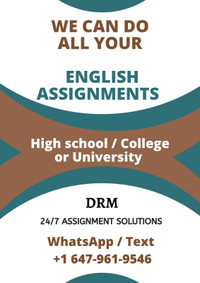 We can do your English Assignments School /college /University