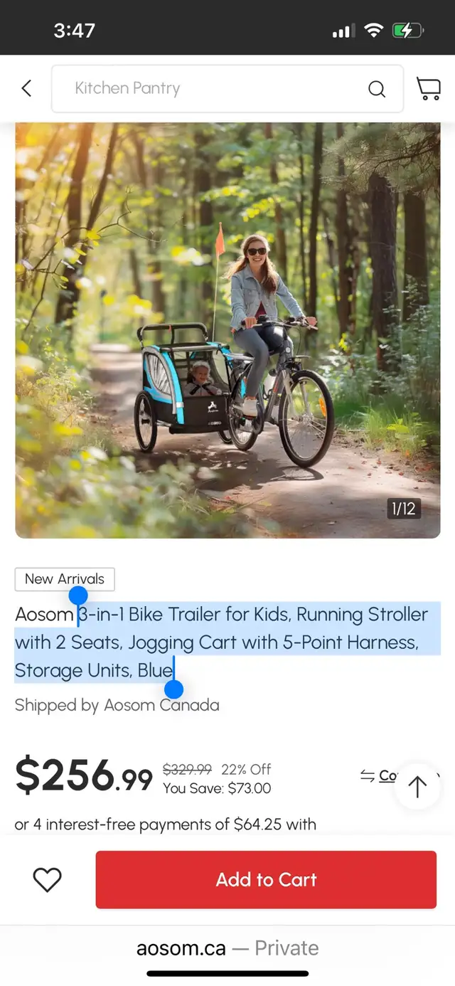 Double seat stroller kids 3-in-1 Bike Trailer   in Strollers, Carriers & Car Seats in Markham / York Region - Image 11