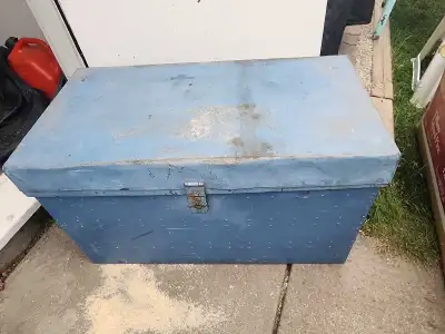 vintage metal tool storage chest, View more