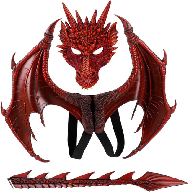 Halloween Cosplay Dragon Mask, Wings and Tail Costume Set dans Costumes  à Ville de Montréal - Image 3