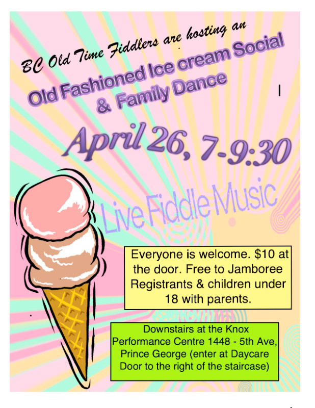 Old Fashioned Ice Cream Social & Family Dance in Events in Prince George