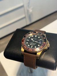 Seiko rosegold rootbeer automatic watch 