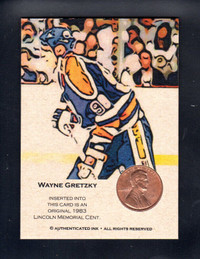 1983 WAYNE GRETZY Penny Insert Hockey CARD COIN GYPSY OAK RARE