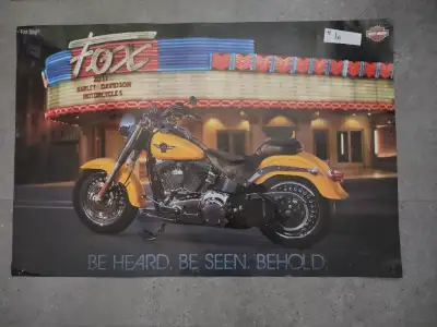 Harley Davidson sales posters, each have images on both sides, posters are 2' by 3' in size , there...