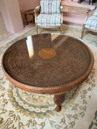 KASHMIRI WALNUT CARVED CENTER TABLE