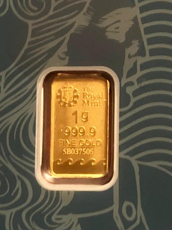 1 gram Britannia 999.9 Fine Gold Bar in Certified Assay Card in Arts & Collectibles in Oshawa / Durham Region - Image 3
