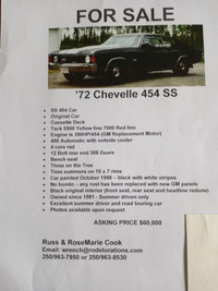 1972 Chevelle SS 454 black on black.