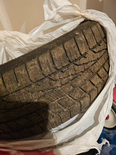 Used for 1 season. Tire treads in good condition. Set of 4. Good for winter too.