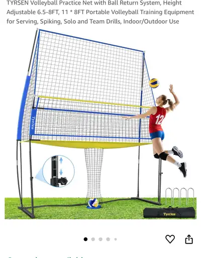 Elevate your volleyball training with the TYRSEN Volleyball Practice Net, featuring a ball return sy...
