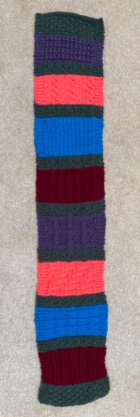 Knitted color block scarves