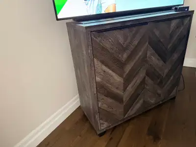 Chevron Pattern Accent Cabinet, View more