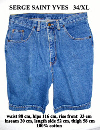 Blue jeans: shorts 34/XL , $10