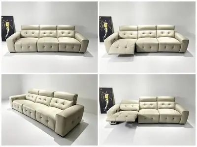 Leather Sofa with Power Recliner - 2.75m, View more
