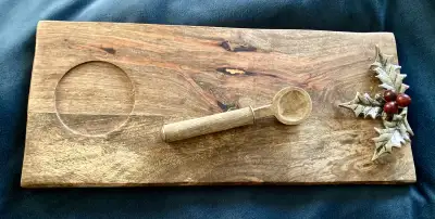 Decorative wooden cutting or serving board, View more