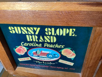 Vintage Sunny Slope Brand Carolina Peaches Slat Wood Crate