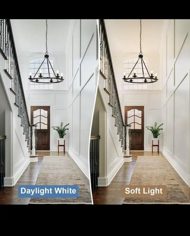 Black Farmhouse Chandelier, 6-Light Wagon Wheel Chandelier wit A in Indoor Lighting & Fans in Hamilton - Image 6