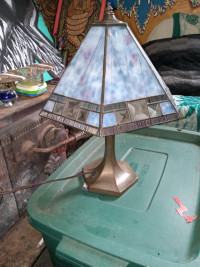 Vintage Tiffany style stainless glass lamp 