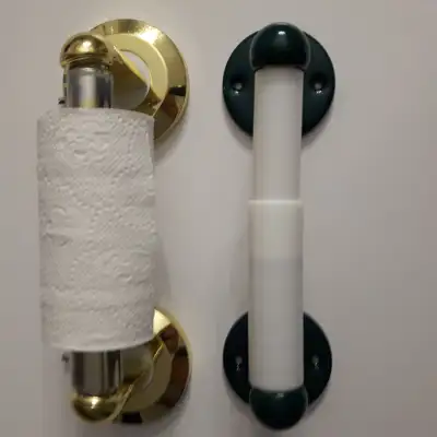 2 PORTE-PAPIER TOILETTE AVEC PIED EN MÉTAL SOLIDES: $5.00 CHACUN, View more
