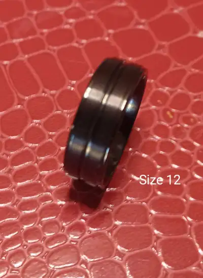 New Size 12 Black Tungsten Carbide  Ring , View more