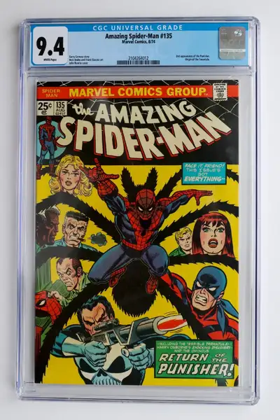 Amazing Spiderman 135 (2nd full Punisher) in CGC 9.4 Comics, View more