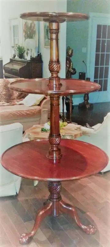 3 Tier Round Table with Claw Feet, View more