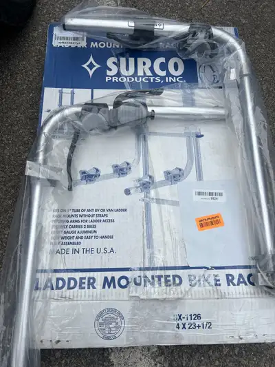 Surco® Ladder Mounted Bike Rack. Fits on the ladder of any van or RV. For 2 bikes. New. $75 or best...