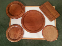 Vintage Baribocraft and Digsmed Solid Wood Serving Trays/Trivets