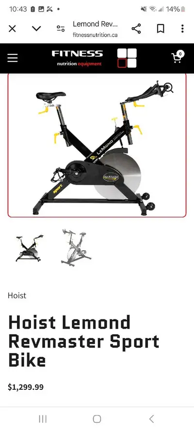 Like new exercise bike. Rides silently. Used minimally, retails new for $1200.00 plus taxes. I can d...