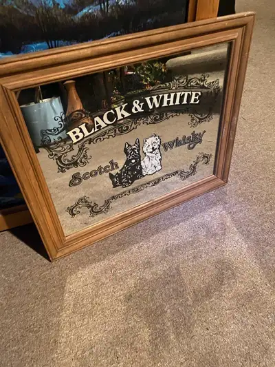 whiskey  mirror wooden frame, View more