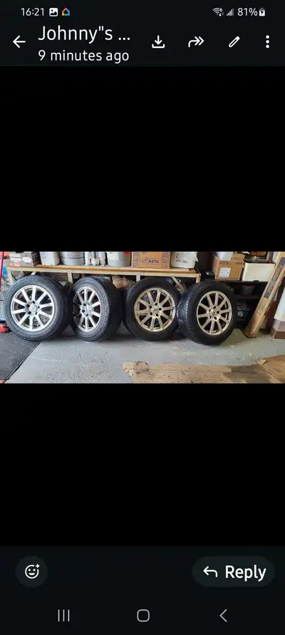 Summer tires forsale with mags, suitable for Hyundai P205/65 R16 very good condition price $420 Pneu...