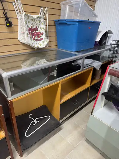 FS: 2 Retail Displays Wood & Glass 84L x 42H x 24W, View more