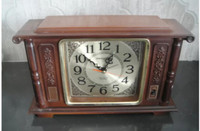 Roman Numeral Vintage Japan Tokyo Solar Wooden look Clock