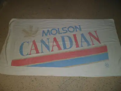 Vintage Molson Canadian beer Towel 56" x 29", View more