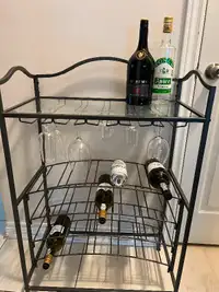 Wine Rack. Portable Bar Table/Cabinet.