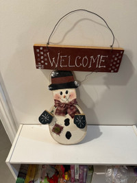 Welcome Snowman sign