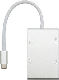 USB-C to HDMI/DVI/VGA External Graphics Video Card Adapter