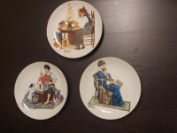 3 vintage Norman Rockwell collectors plates, mint$8 each, $20all
