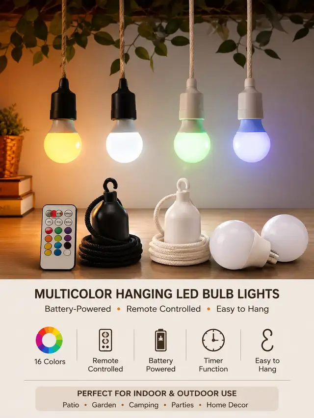 Multicolor Hanging LED Bulb Lights