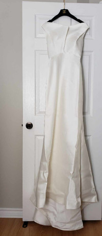 Designer White Silk Wedding Gown