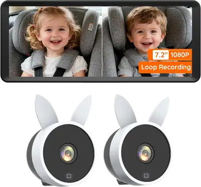 Babyvue BV3 MAX Record & Monitor Baby Car Camera for 2 Kids 1080, View more
