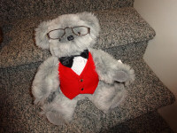 Bears and Bedtime, SIR GEORGE IV ,red vest,grey fur, jtd. 1990s