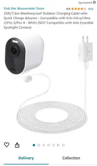 Arlo security camera wire charger