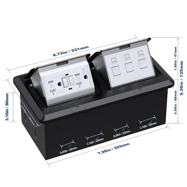 NEW: Dual Pop-Up Floor Electrical Outlet Box Kit in Electrical in Markham / York Region - Image 4