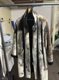 Indigenous made seal fur trench coat 