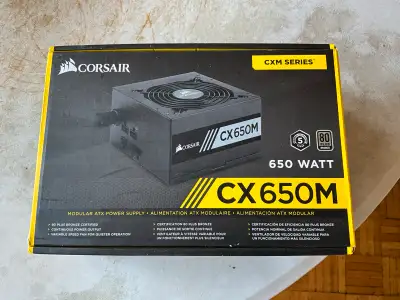 Selling a brand new Corsair CX650M power supply, a reliable 650-watt modular ATX unit perfect for a...