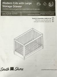 South Shore convertible crib with storage drawer.