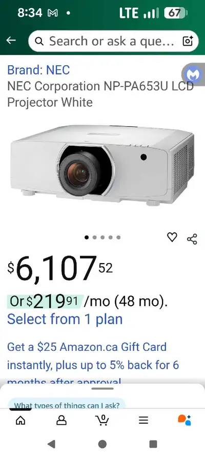 professional projector which includes two 3D glasses, remote, and a 120" grey screen. A grey screen...
